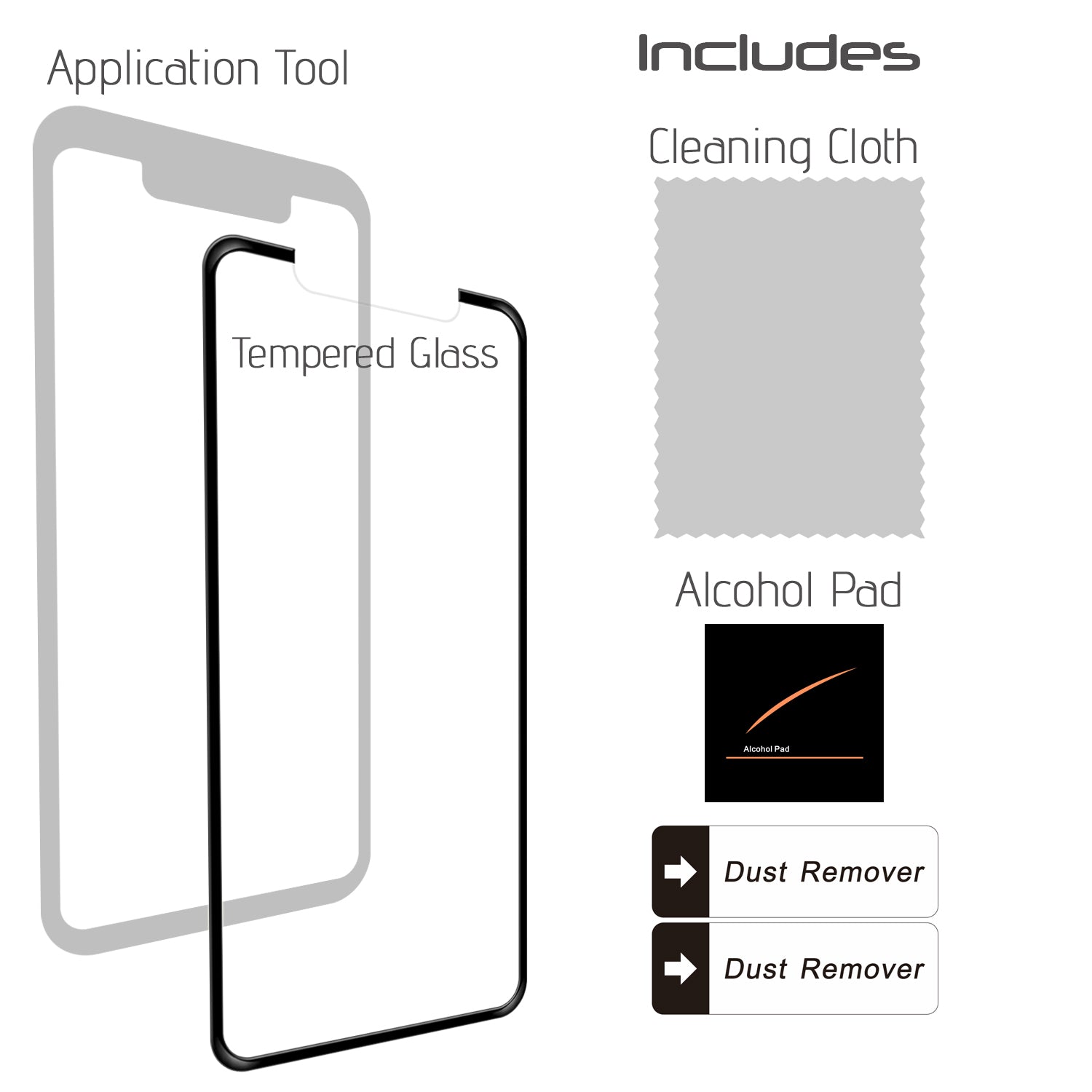 Luvvitt Curved Tempered Glass Screen Protector and Applicator for iPhone XS / X