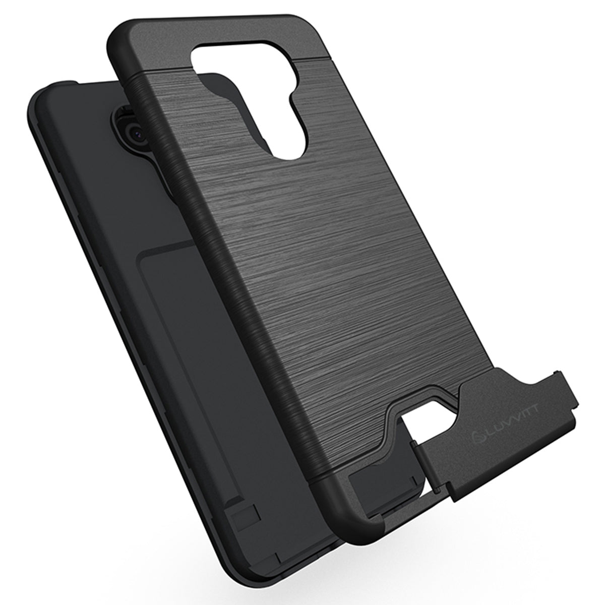 LUVVITT ARMOR WALLET Card Slot Case with Kickstand for LG G6 - Black