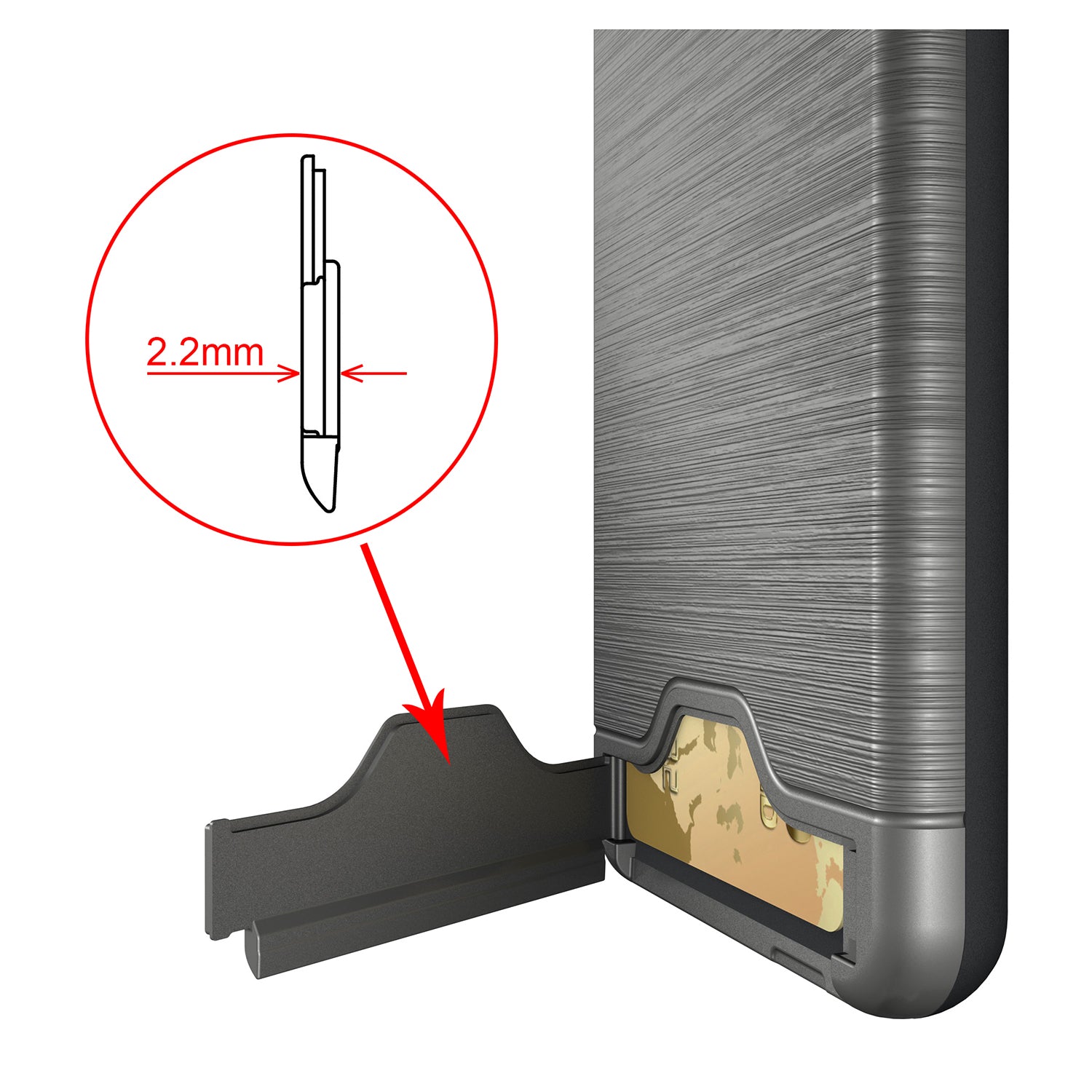 LUVVITT ARMOR WALLET Card Slot Case with Kickstand for LG G6 - Platinum Gray
