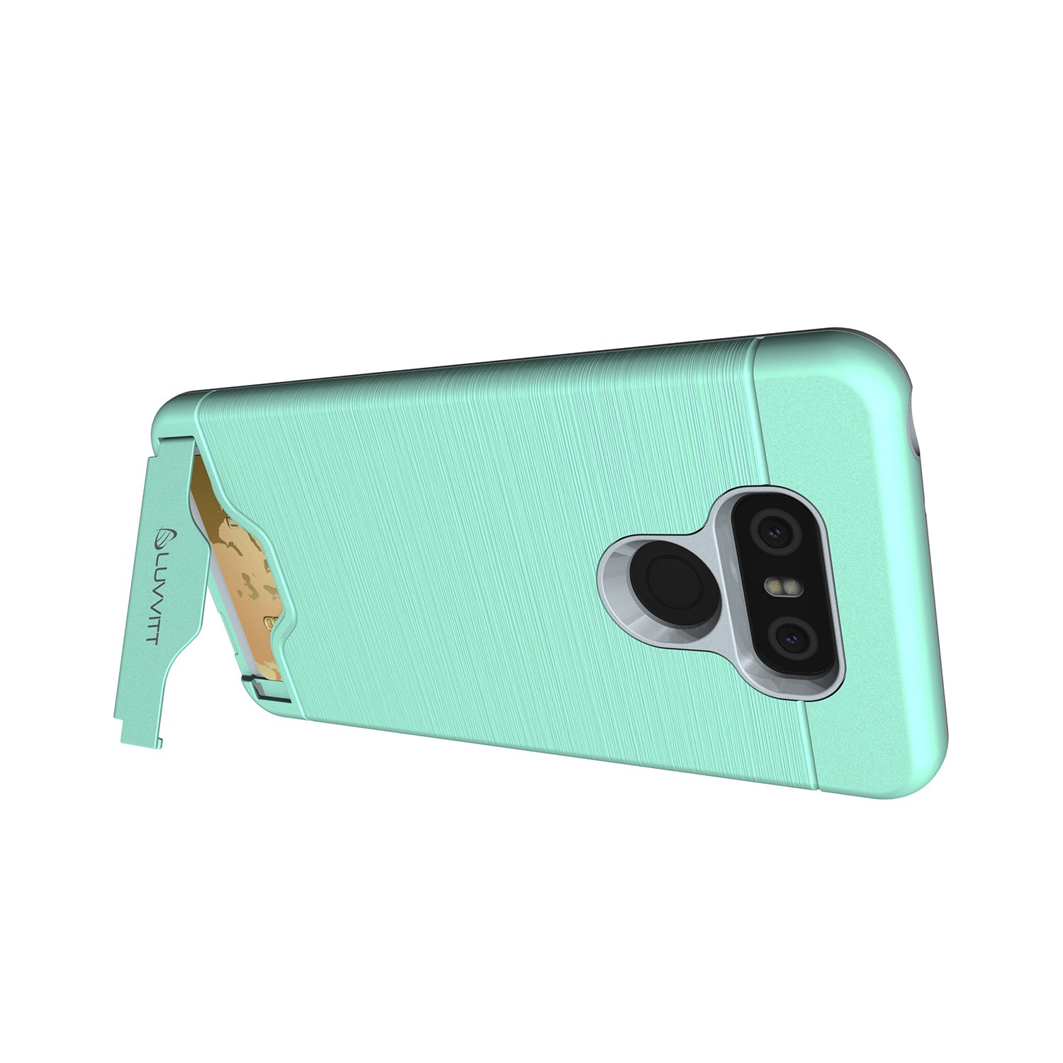 LUVVITT ARMOR WALLET Card Slot Case with Kickstand for LG G6 - Mint Green