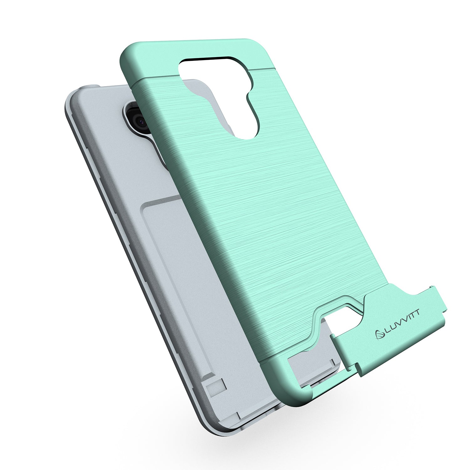 LUVVITT ARMOR WALLET Card Slot Case with Kickstand for LG G6 - Mint Green