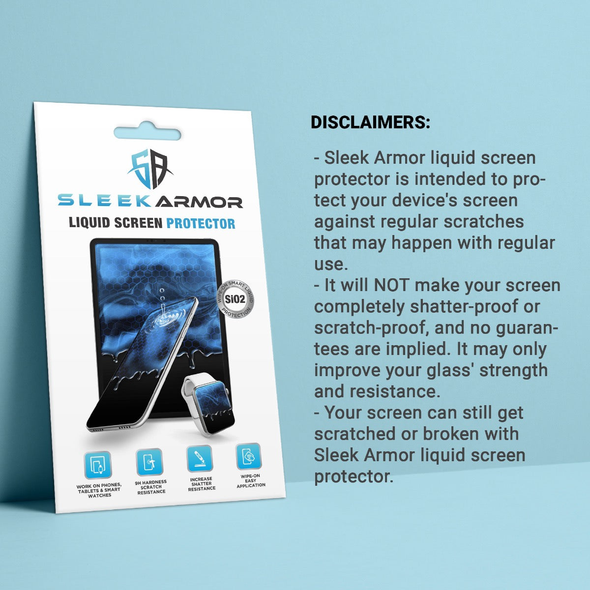 SLEEK ARMOR Liquid Screen Protector for All Phones Tablets and Smart Watches