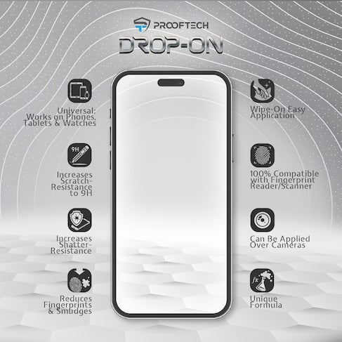 DROP ON Liquid Glass Screen Protector Wipe On Nano Protection for All Devices