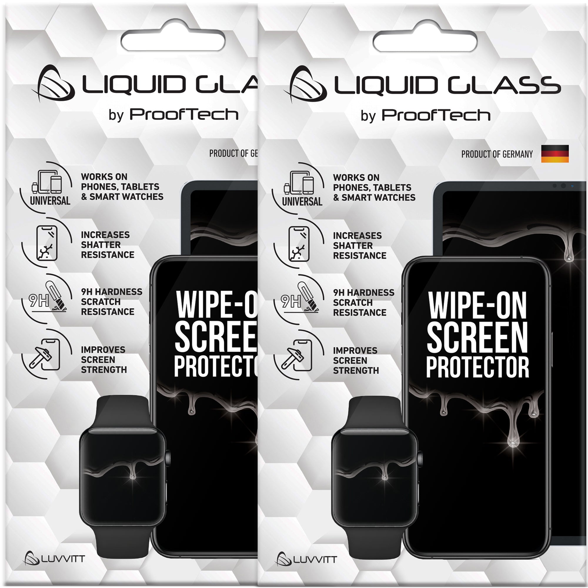 2 Pack Liquid Glass Screen Protector for All Smartphones Tablets and Watches