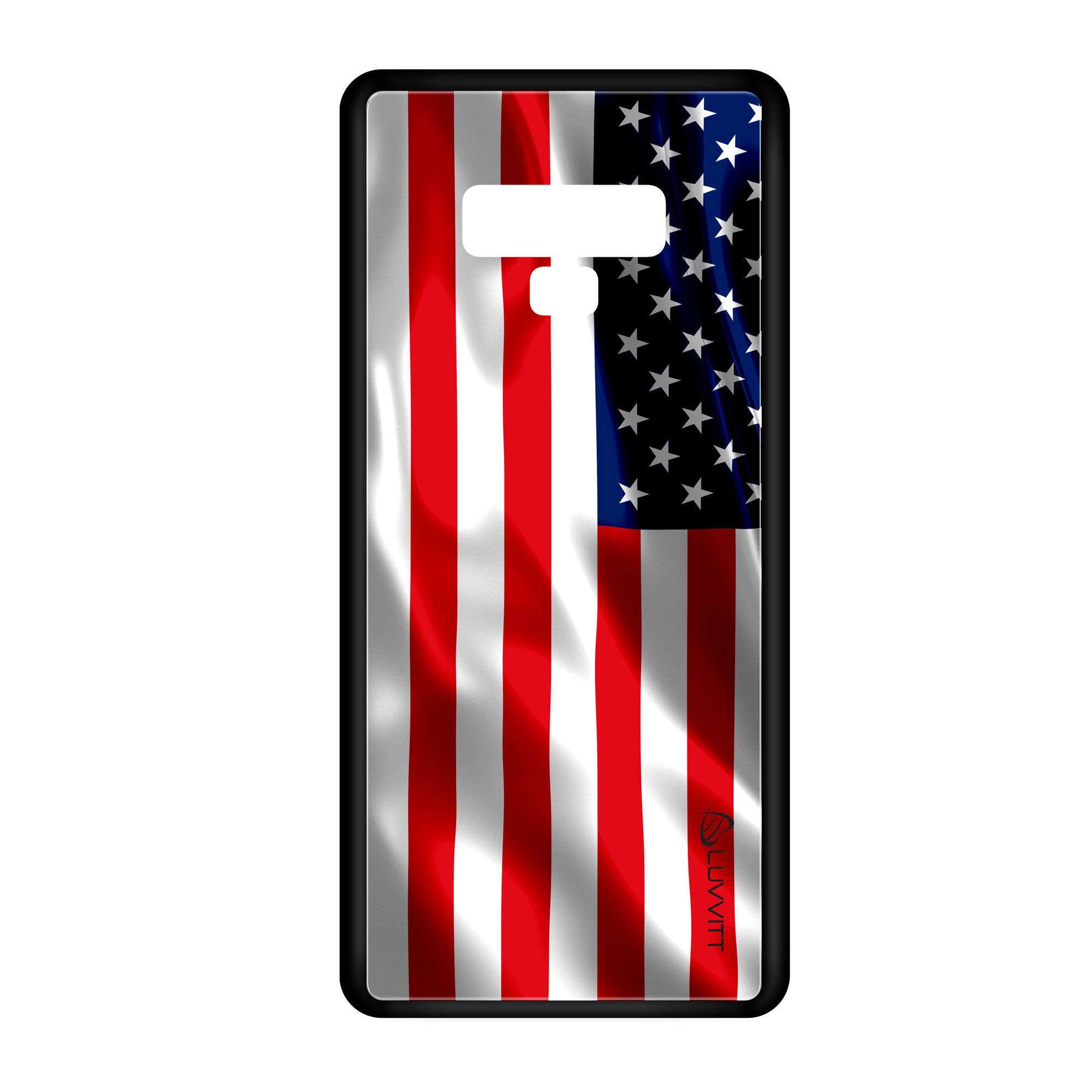 Note 9 Case GLASS Back USA American Flag Back Cover - US United States of America