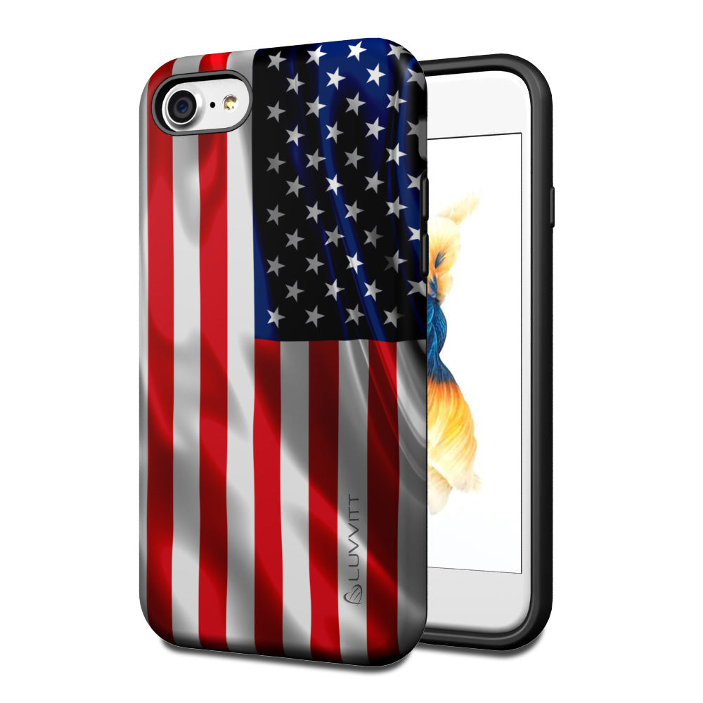 LUVVITT ARTOLOGY Case and Tempered Glass Set for iPhone 7/8 Plus - American Flag