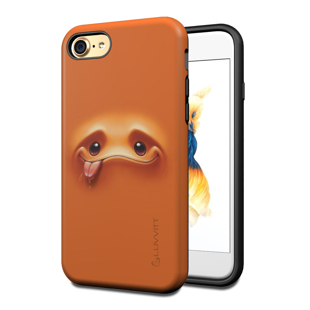 LUVVITT EMOJI Case and Tempered Glass Set for iPhone 7/8 Plus - Orange