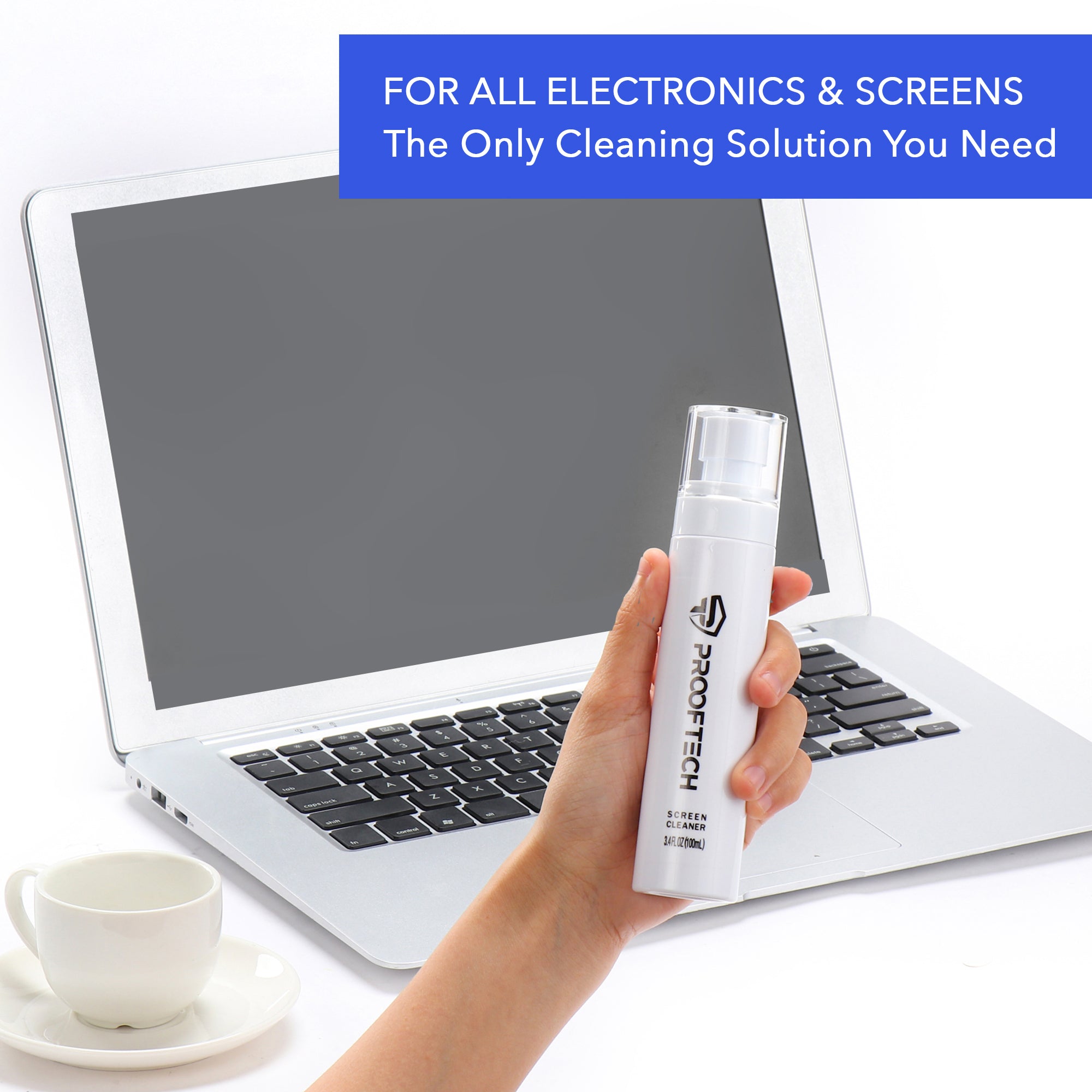 ProofTech Screen Cleaner Kit for All Electronic Devices 2 bottles and Microfiber Cloths